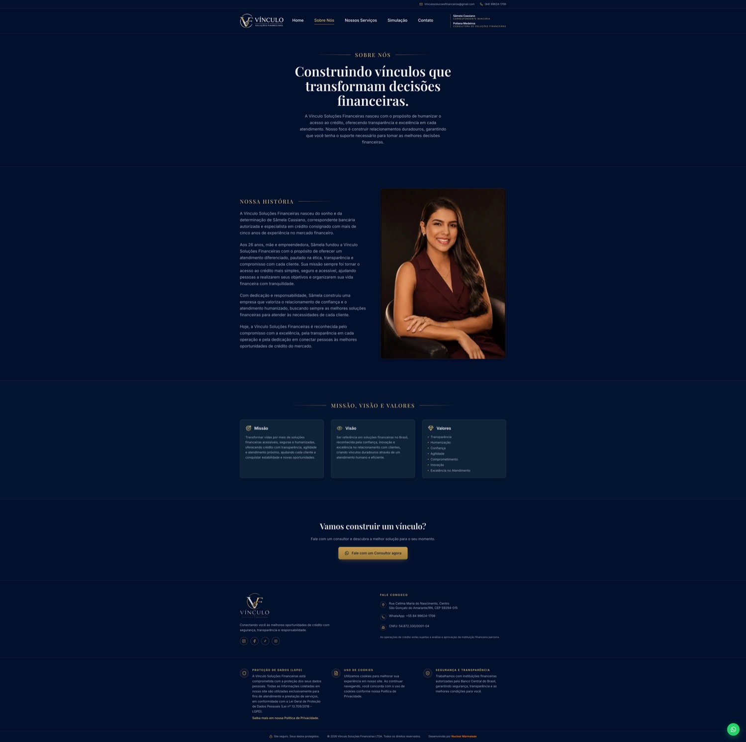 Vínculo Soluções Financeiras — Sobre Nós